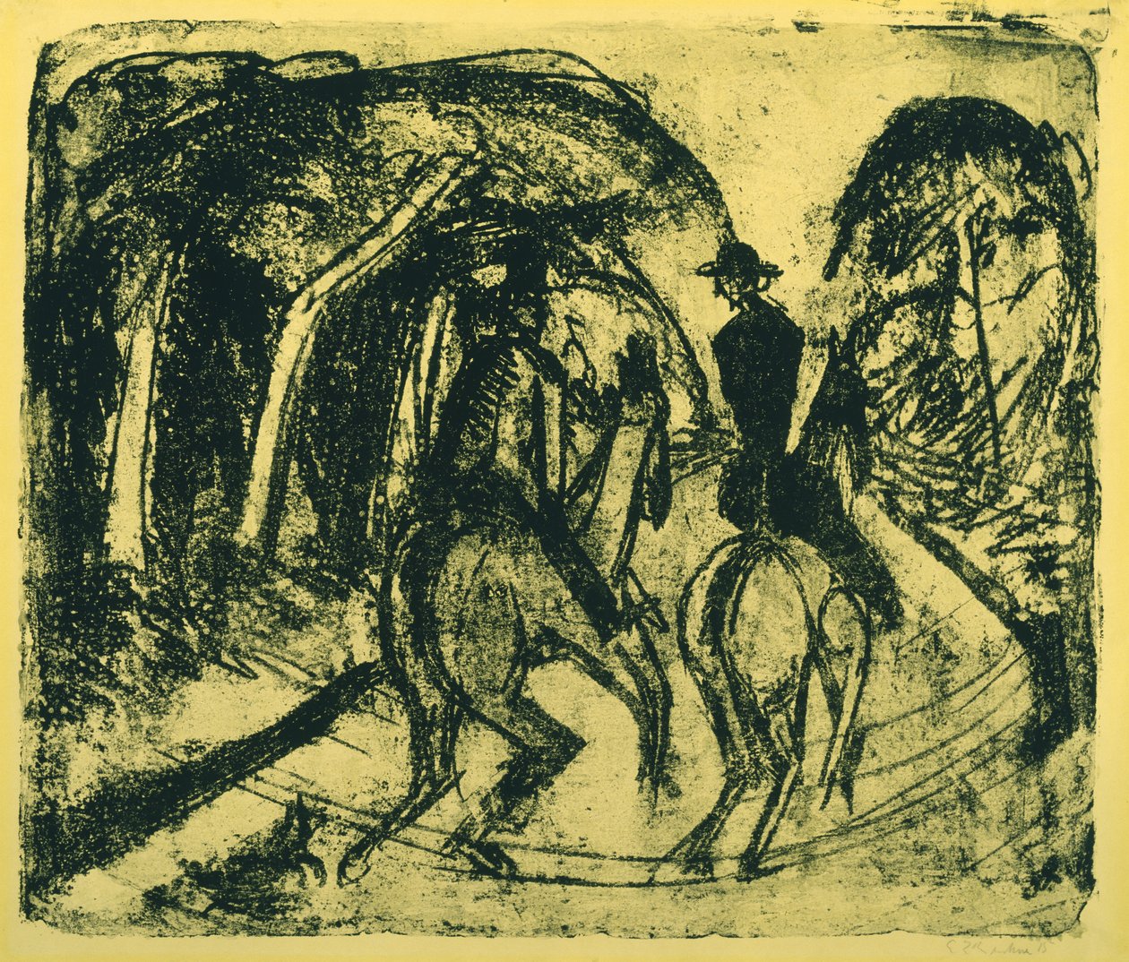 Cavaliere nel Grunewald da Ernst Ludwig Kirchner