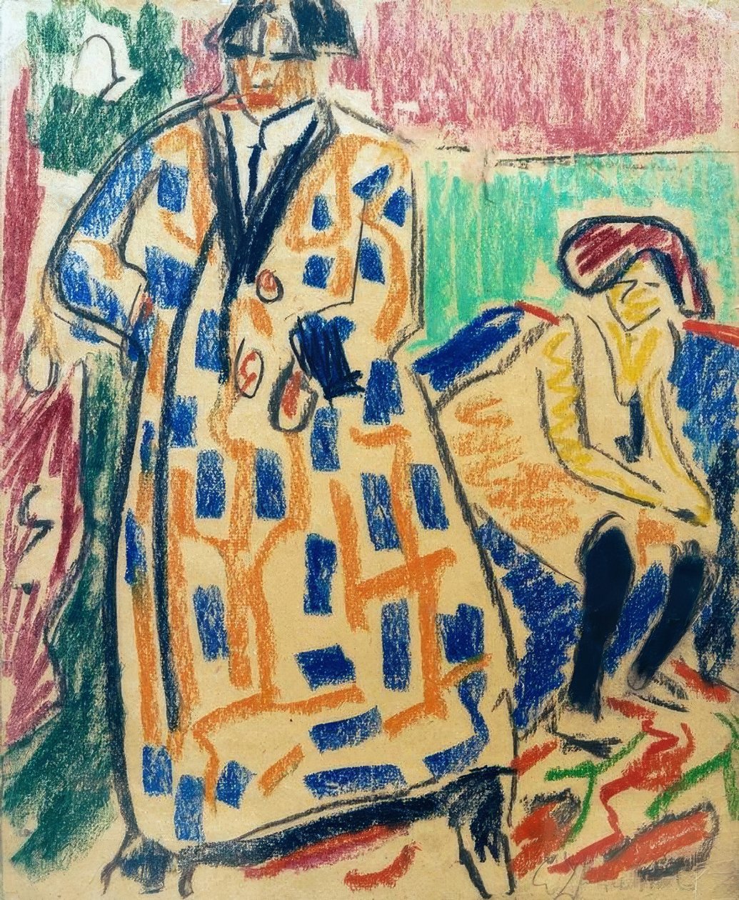 Autoritratto con modella da Ernst Ludwig Kirchner