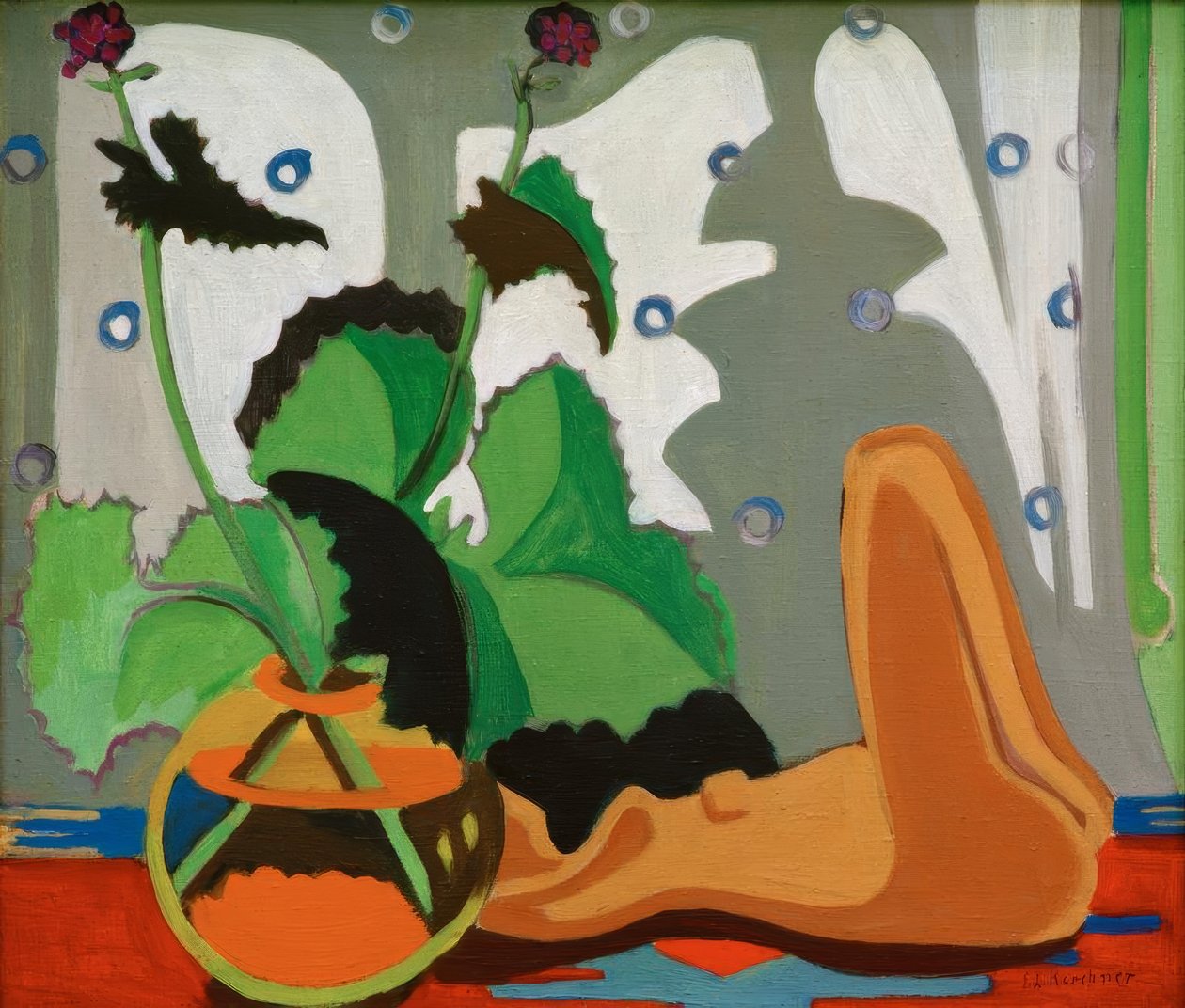 Natura morta con plastica davanti alla finestra da Ernst Ludwig Kirchner