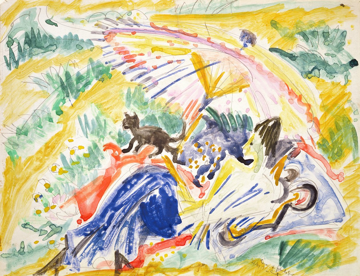 Prendere il sole, 1919 da Ernst Ludwig Kirchner
