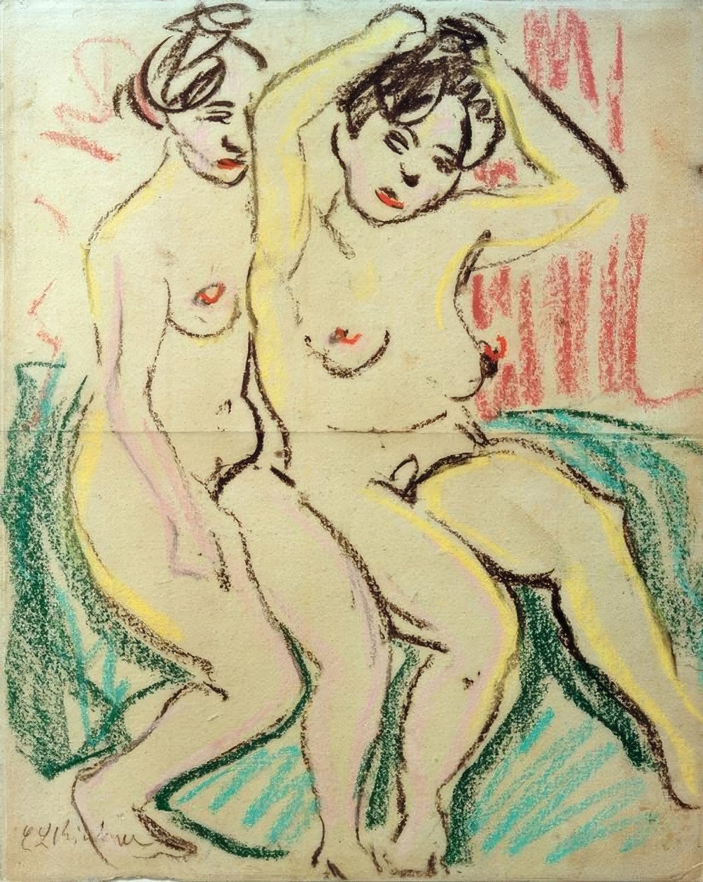 Due nudi seduti da Ernst Ludwig Kirchner