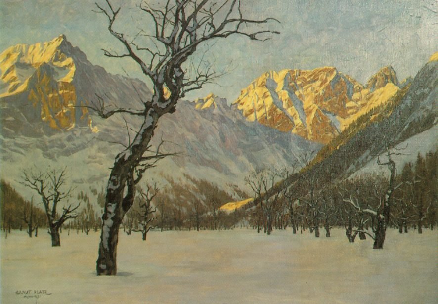 Mattina di marzo nel Karwendel, Großer Ahornboden da Ernst Platz
