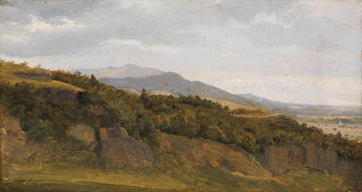 Paesaggio tedesco con vista verso una valle ampia, ca. 1829-30 da Ernst Christian Frederik Petzholdt
