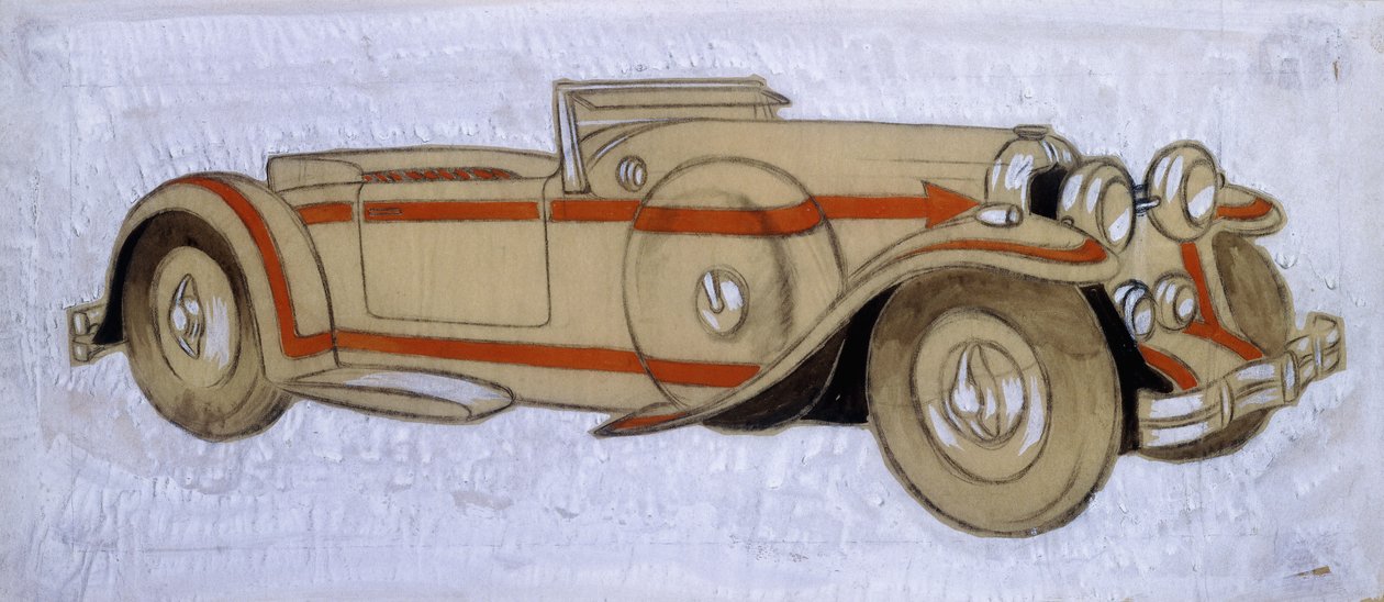 Illustrazione che mostra una Delage del 1924 con carrozzeria di Letourneur et Marchand da Ernst Deutsch Dryden