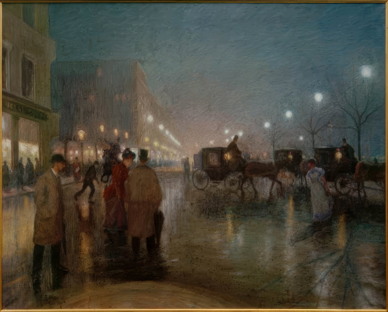 Amburgo, Jungfernstieg di sera da Ernst Eitner