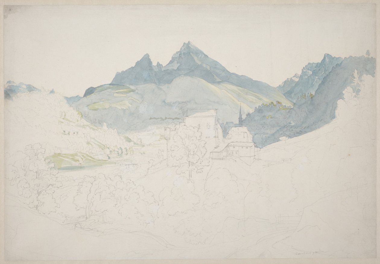 Berchtesgaden con la cima del Watzmann in lontananza da Ernst Fries