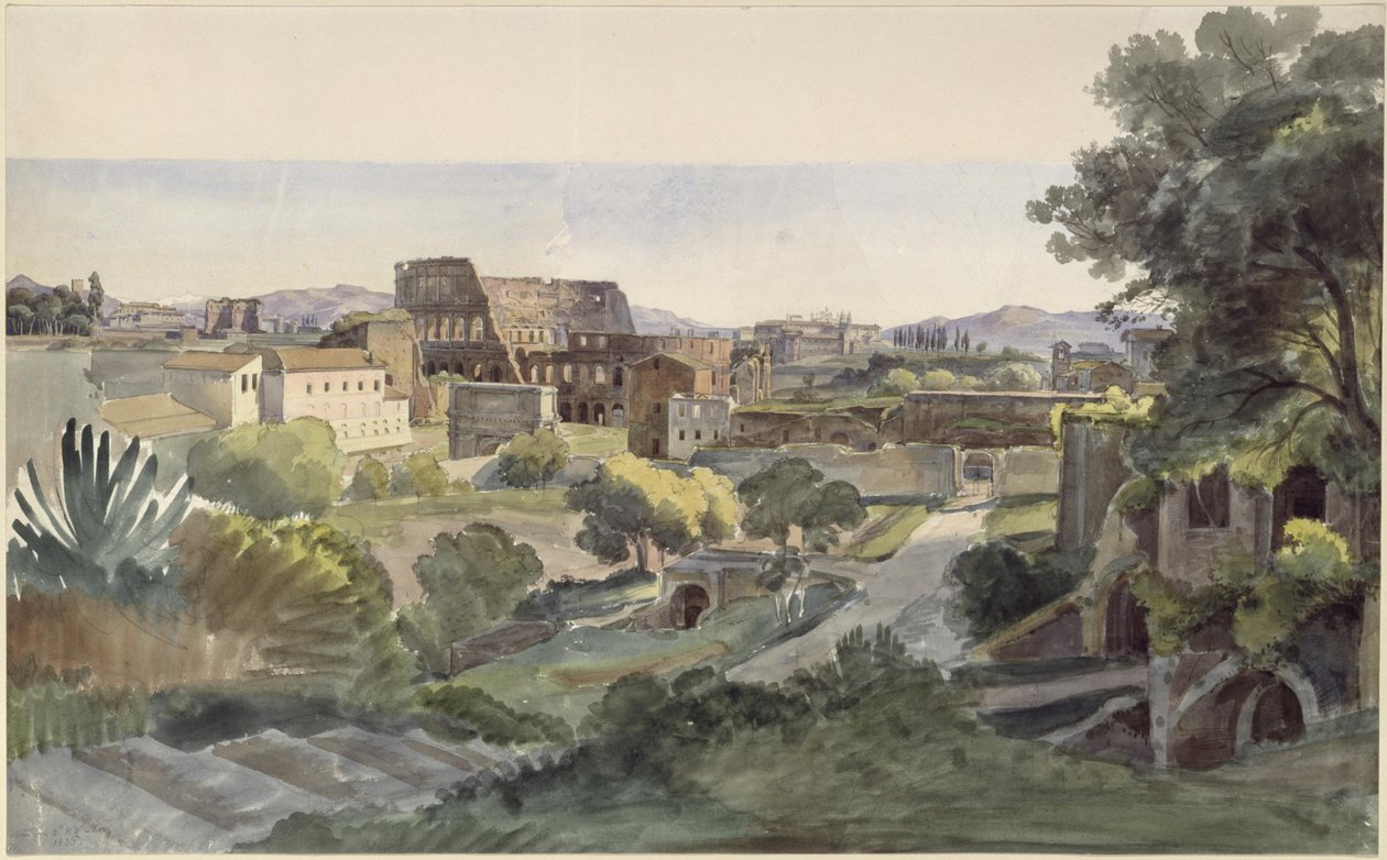 Vista sul Foro Romano con il Colosseo in direzione del Laterano da Ernst Fries