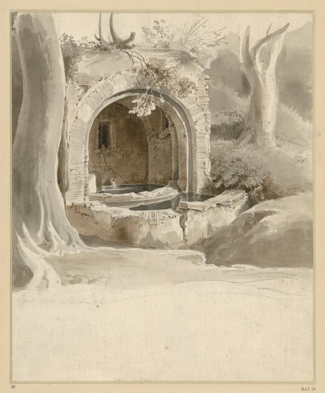 Nicchia di fontana sul Monte Mario presso Aqua Acetosa da Ernst Fries