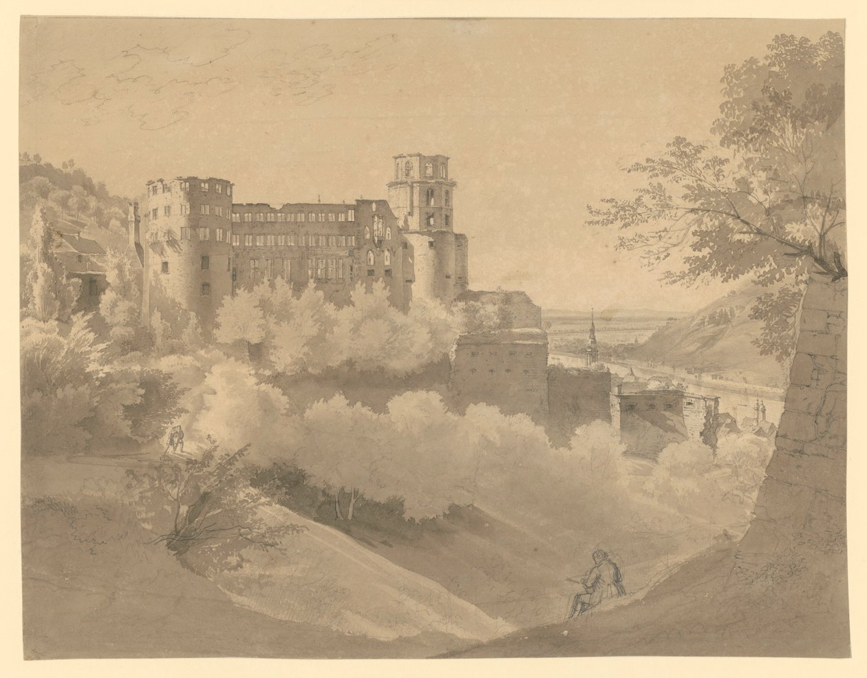 Heidelberg. Veduta del castello da Ernst Fries