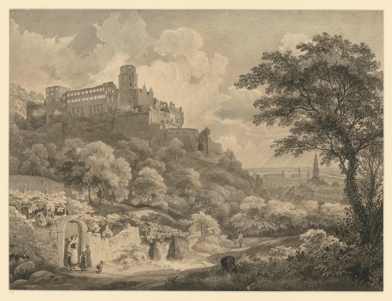 Heidelberg. Veduta del castello da Ernst Fries