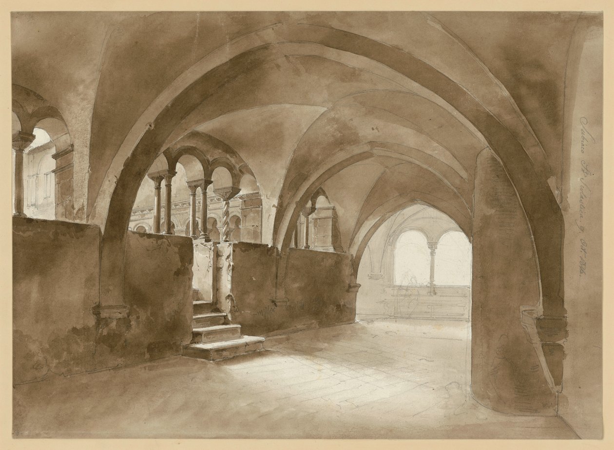 Chiostro romanico a Santa Scolastica a Subiaco da Ernst Fries