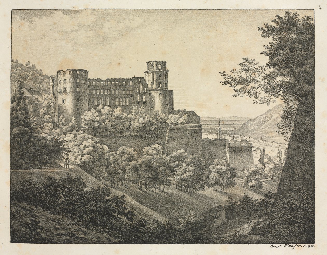 Sei vedute del castello di Heidelberg: Verso nord-est da Ernst Fries