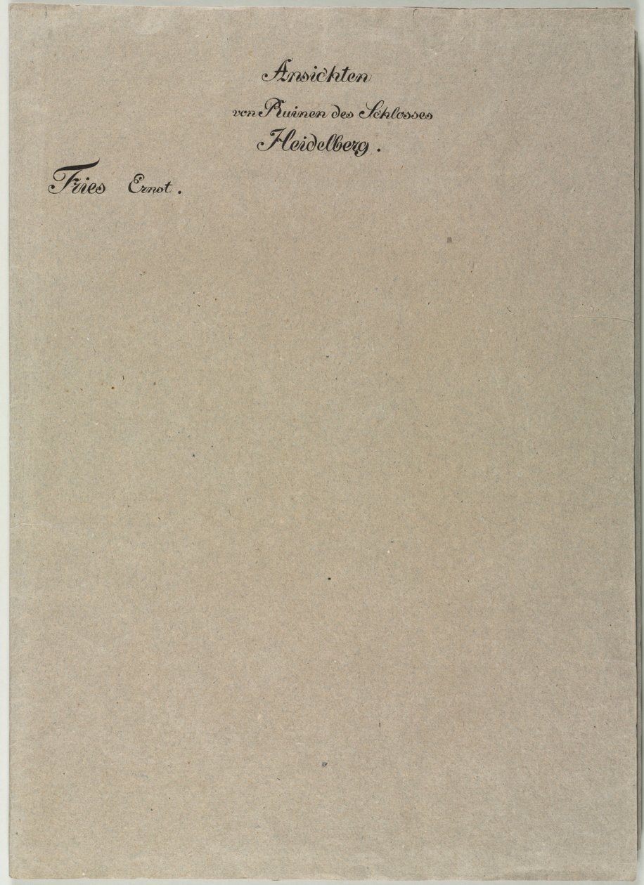Sei vedute del castello di Heidelberg: Copertina da Ernst Fries