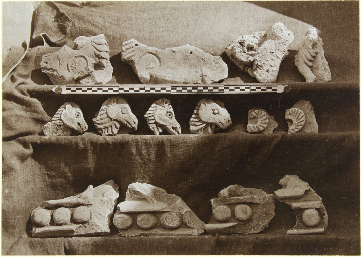 Scavo di Samarra (Iraq): Frammenti di un fregio con figure di cammelli, dal Palazzo del Califfo (Dar al-Khilafa, Jawsaq al-Khaqani, Bayt al-Khalifah), Piccolo Serdab, c.1911-13 da Ernst Herzfeld