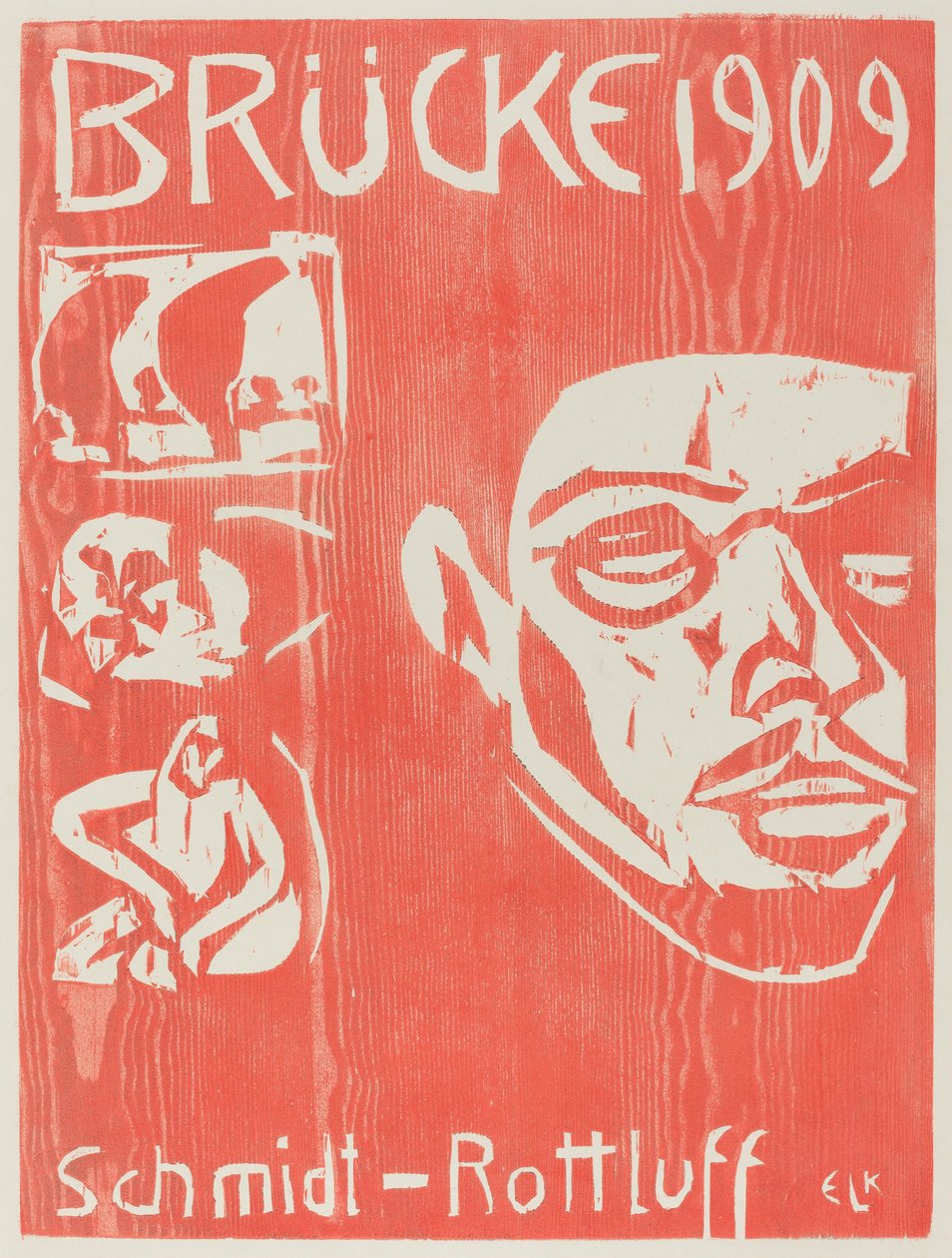 Copertina del quarto annuario del gruppo artistico Die Brücke, 1909 da Ernst Ludwig Kirchner