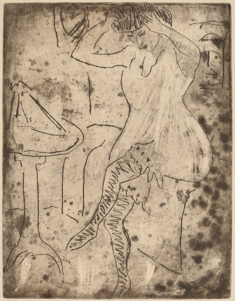 Dodo che si sistema i capelli, 1909 da Ernst Ludwig Kirchner