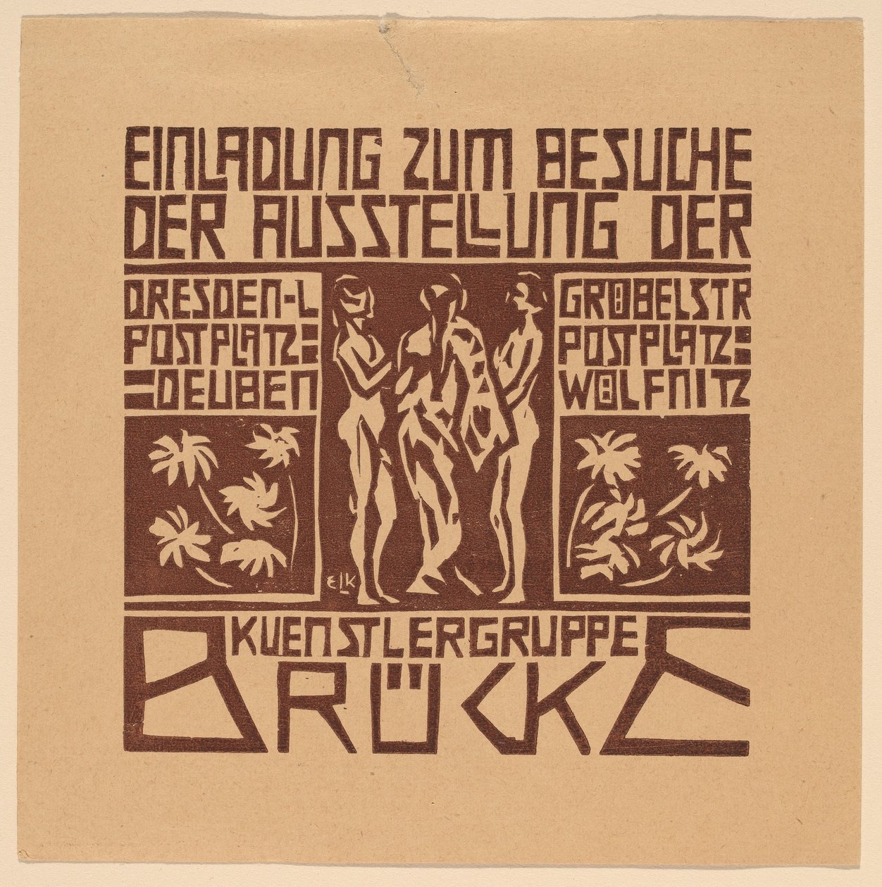 Invito a una mostra del gruppo di artisti Brücke da Ernst Ludwig Kirchner