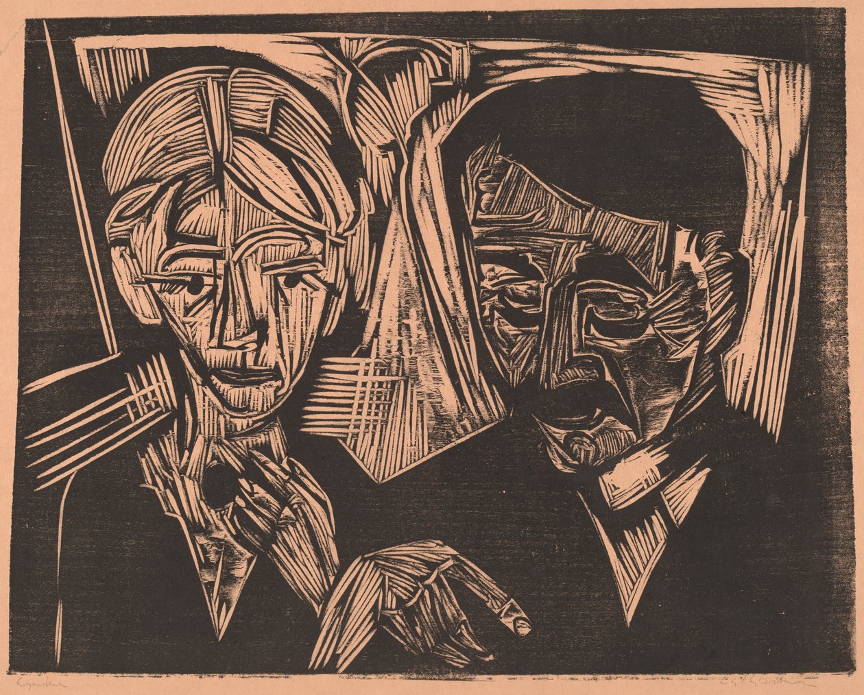 La coppia sposata Müller, 1919 da Ernst Ludwig Kirchner