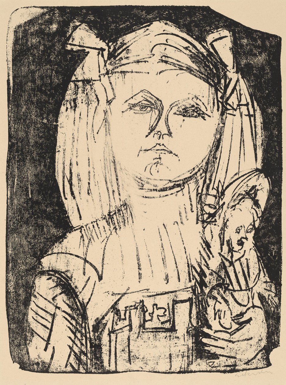 Ragazza con Bambola, 1916 da Ernst Ludwig Kirchner