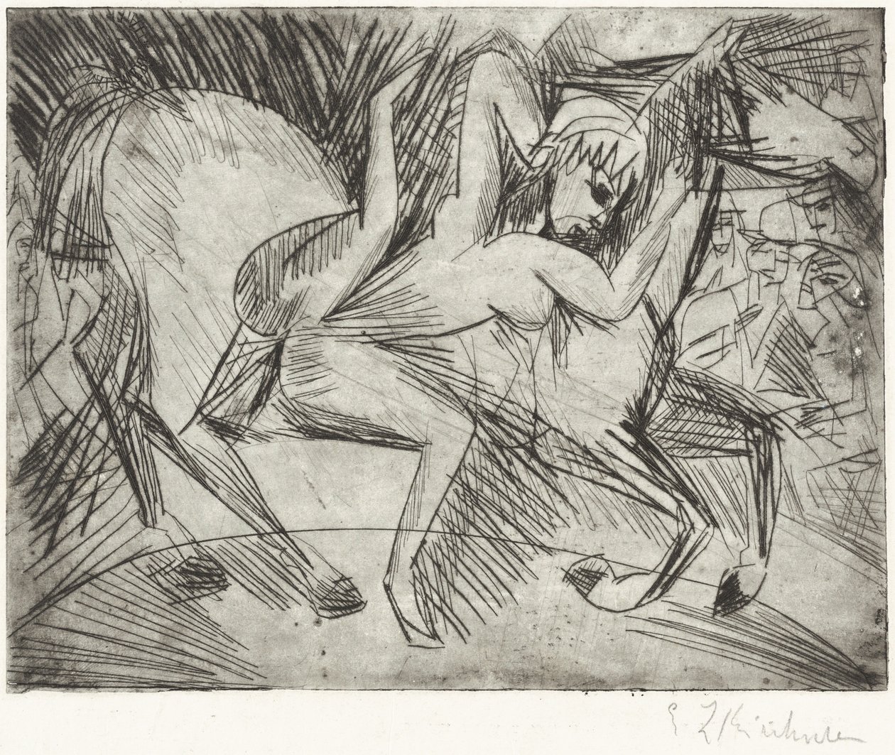 Acrobata su un cavallo da Ernst Ludwig Kirchner