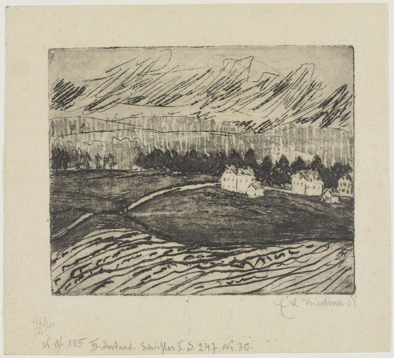 Campi e case nei Monti Metalliferi da Ernst Ludwig Kirchner