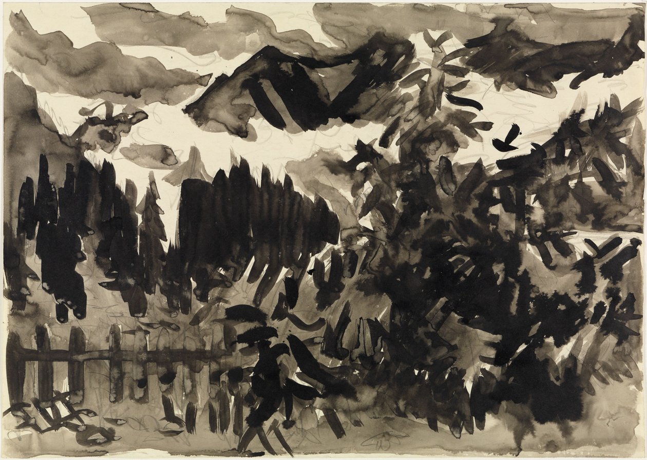 Paesaggio alpino (nebbia in montagna) da Ernst Ludwig Kirchner