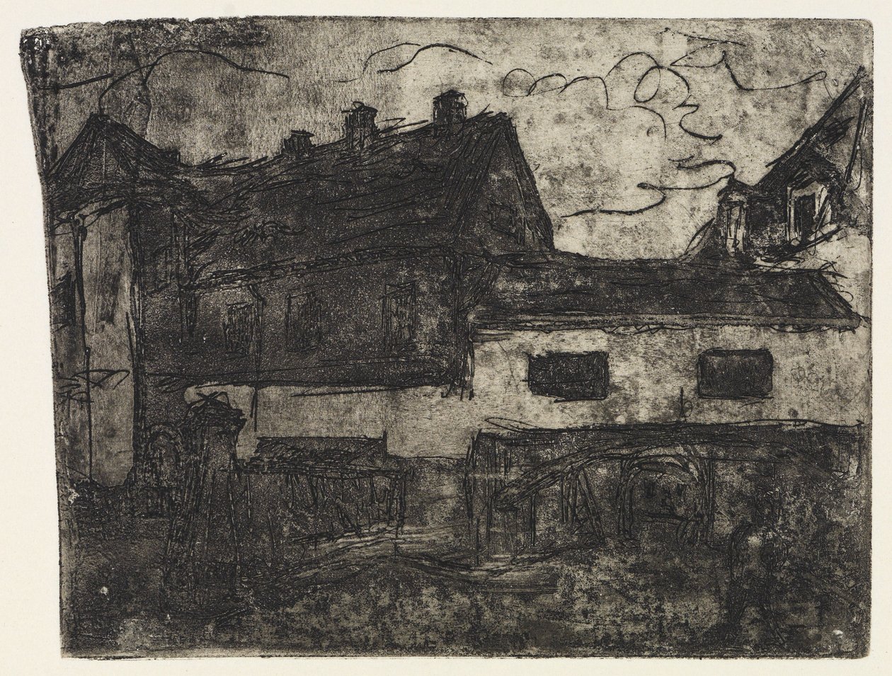 Vecchio passaggio tra le case a Dresda-Deuben da Ernst Ludwig Kirchner