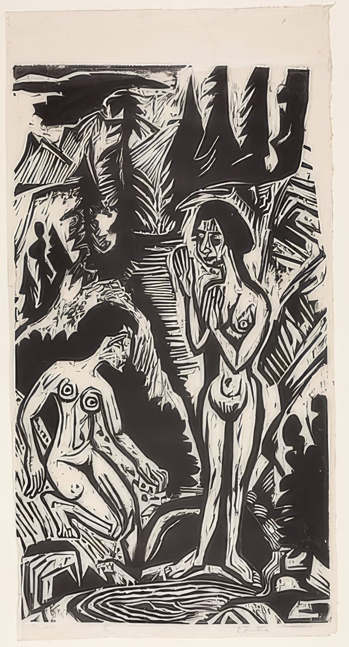 Bagnanti tra le rocce da Ernst Ludwig Kirchner