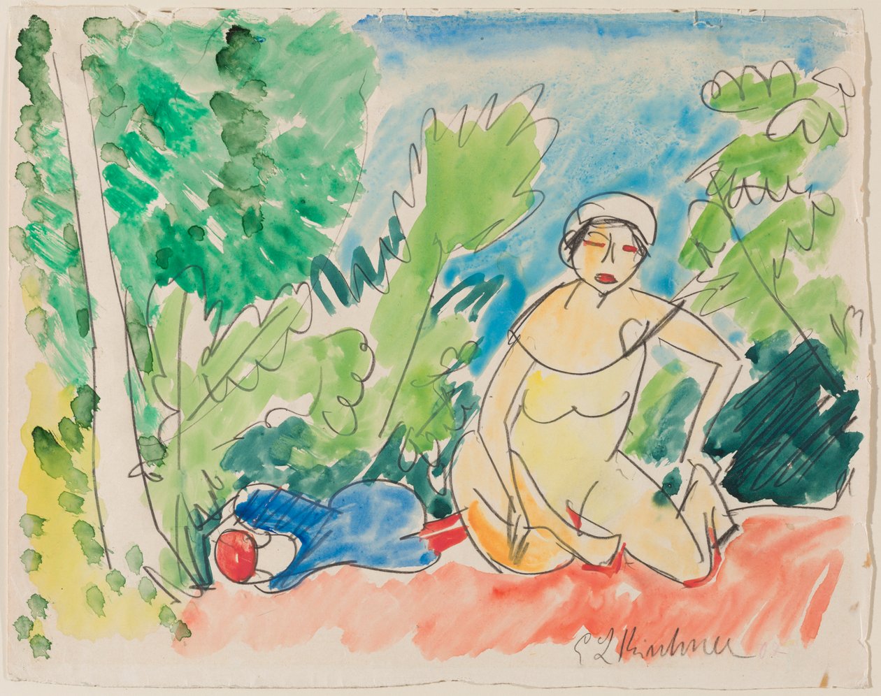 Bagnanti al lago, c.1907 da Ernst Ludwig Kirchner