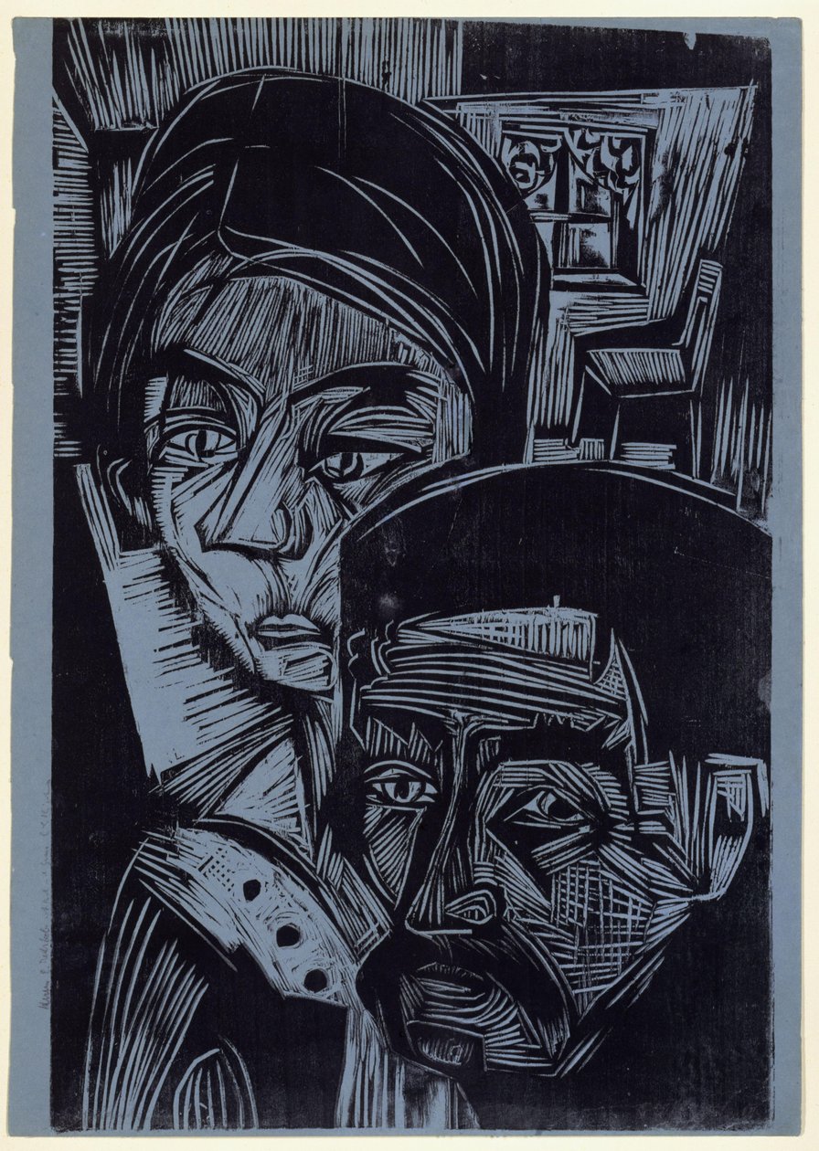 Coppia di contadini nella baita (Andres e Annamargret Müller) da Ernst Ludwig Kirchner