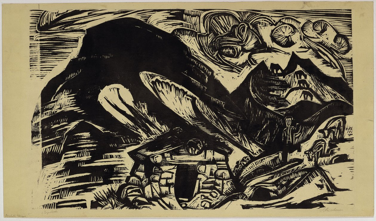 Montagne con rifugio alpino da Ernst Ludwig Kirchner