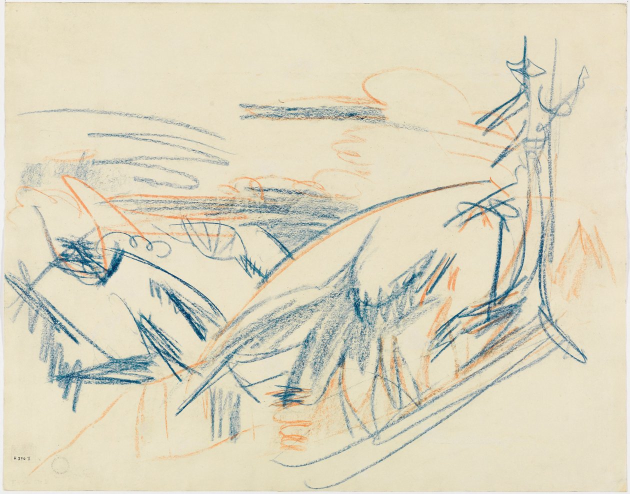 Paesaggio montano blu-rosso da Ernst Ludwig Kirchner