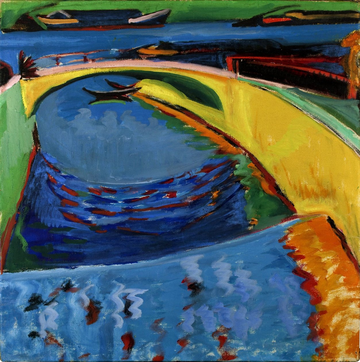 Ponte alla foce del fiume Prießnitz, c. 1910 da Ernst Ludwig Kirchner