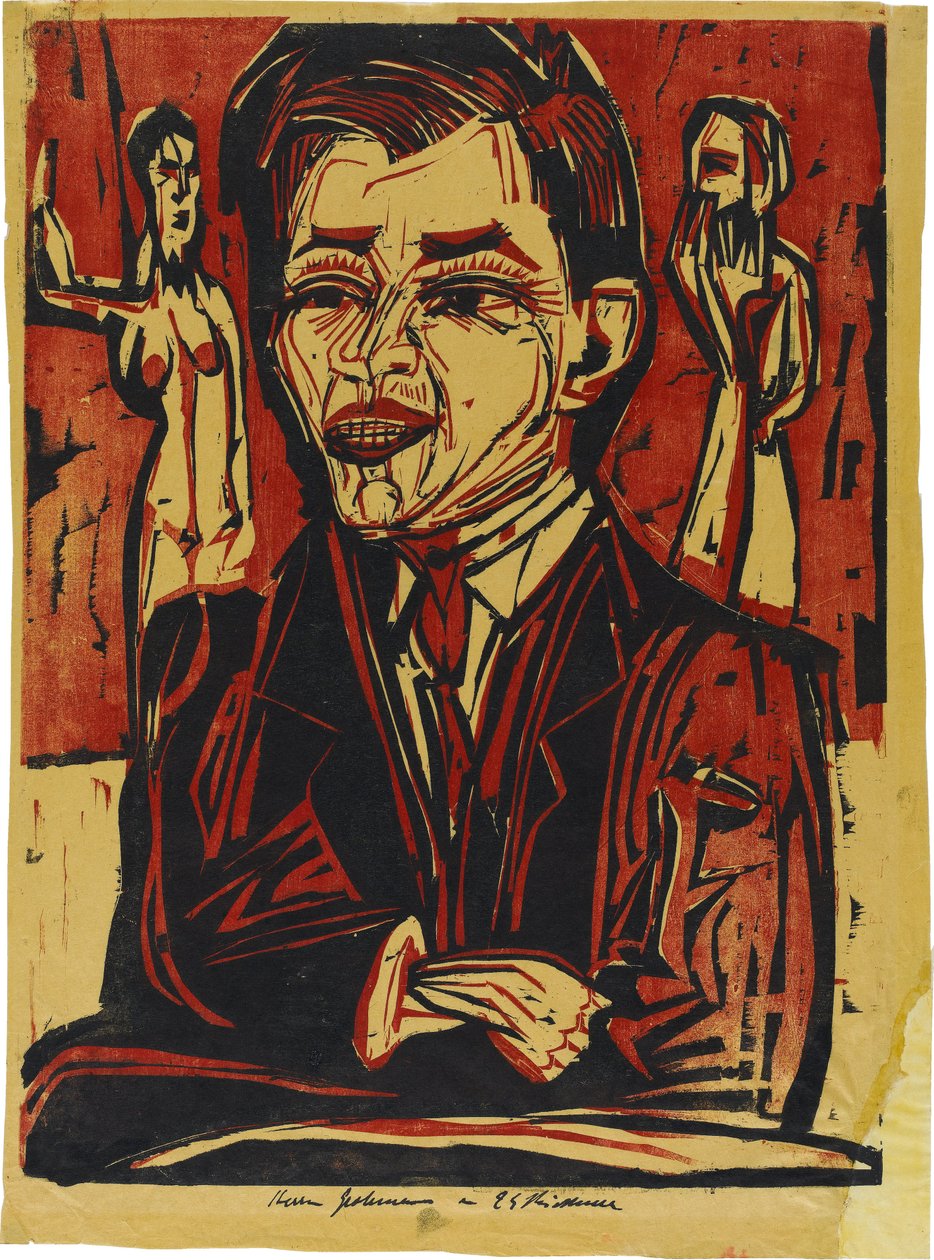 Grande ritratto a busto di Will Grohmann (1887-1968) da Ernst Ludwig Kirchner