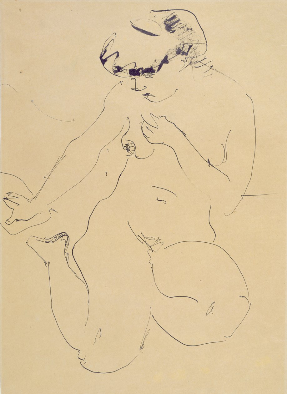 Nudo accovacciato da Ernst Ludwig Kirchner