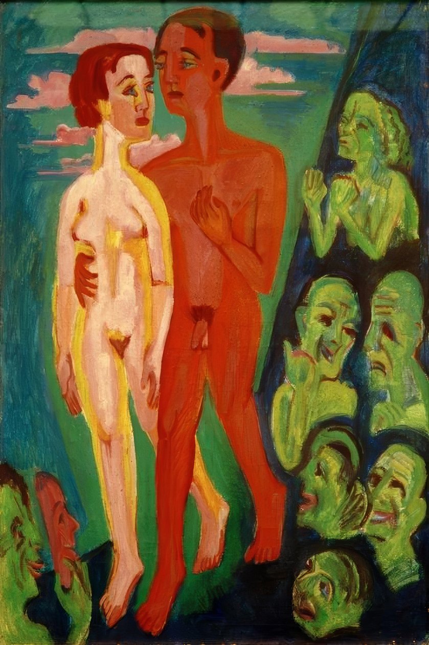 La coppia davanti alla gente da Ernst Ludwig Kirchner
