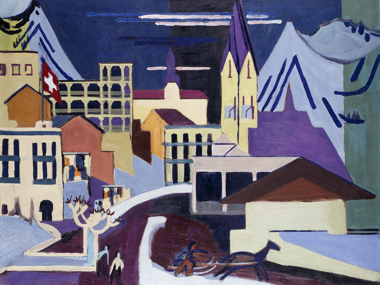 Stazione ferroviaria di Davos-Platz, 1931 da Ernst Ludwig Kirchner