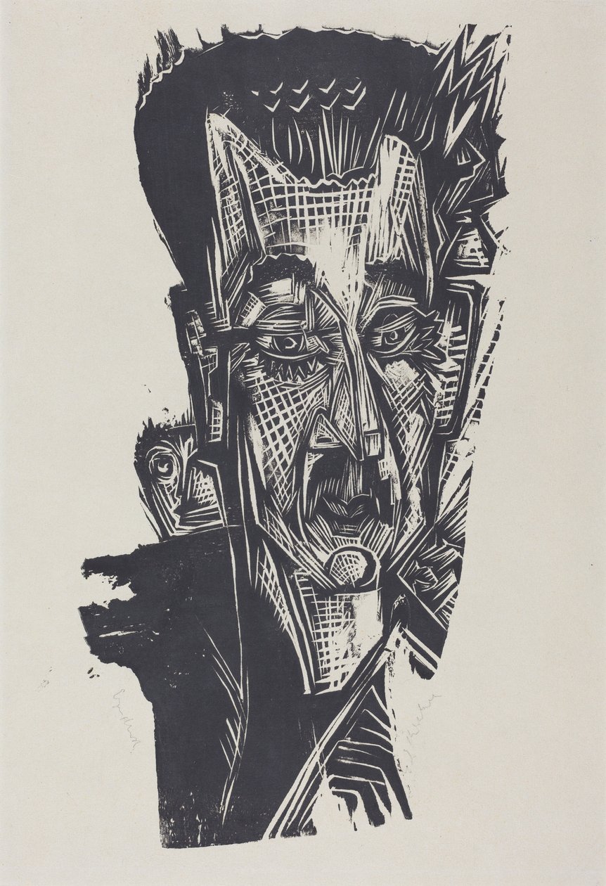 Dott. Ludwig Binswanger (studio della testa del dott. Ludwig Binswanger) da Ernst Ludwig Kirchner