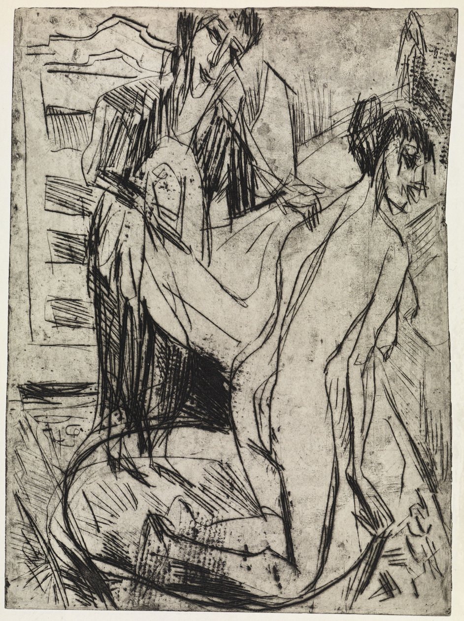 Tre personaggi / Una donna asciuga una bagnante da Ernst Ludwig Kirchner