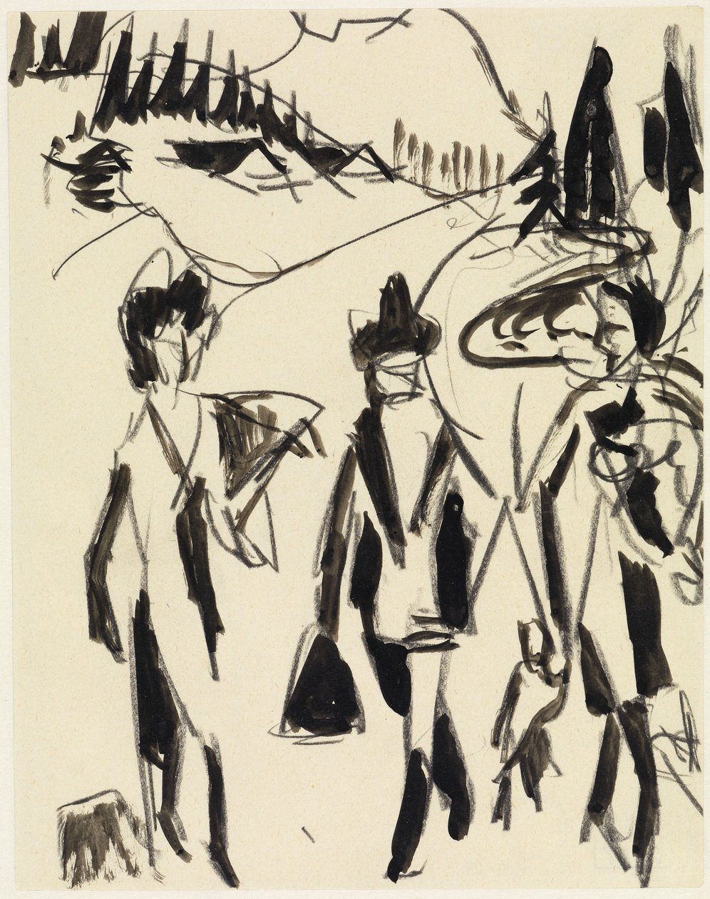 Tre escursionisti in un paesaggio montano da Ernst Ludwig Kirchner