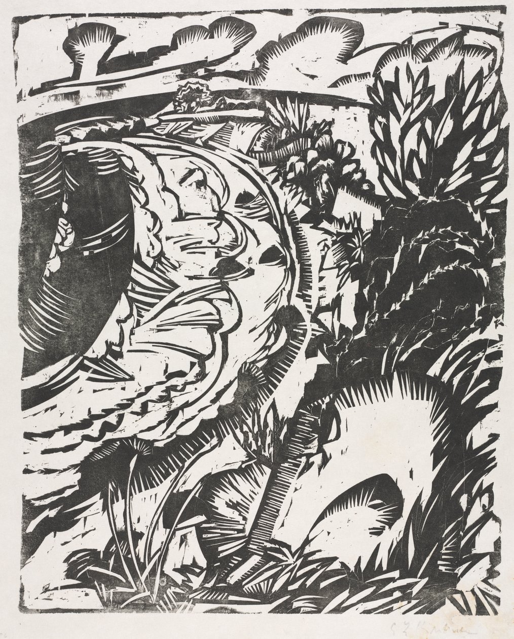 Paesaggio di dune con una baia curva da Ernst Ludwig Kirchner