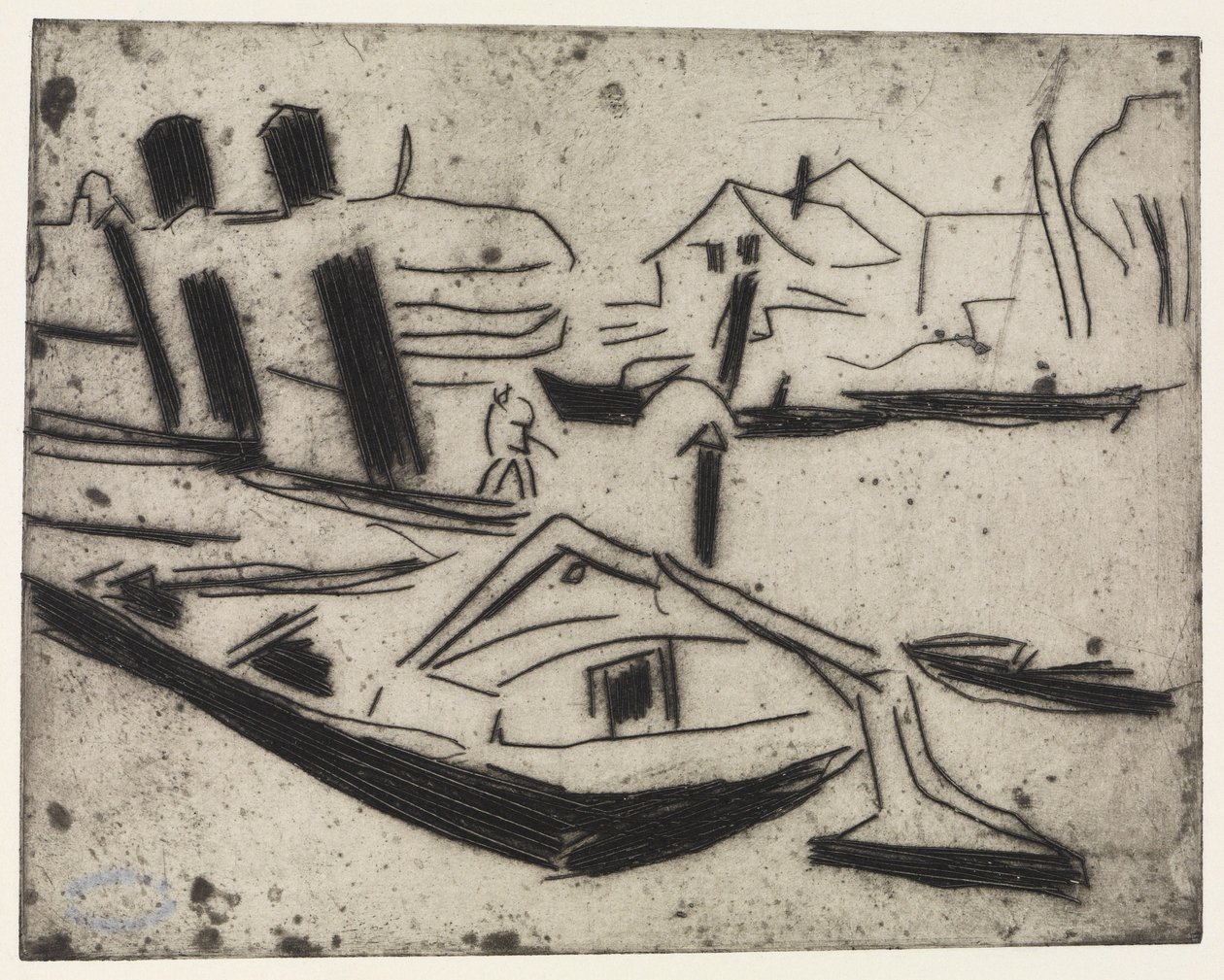 Elbzille con trattore a catena da Ernst Ludwig Kirchner