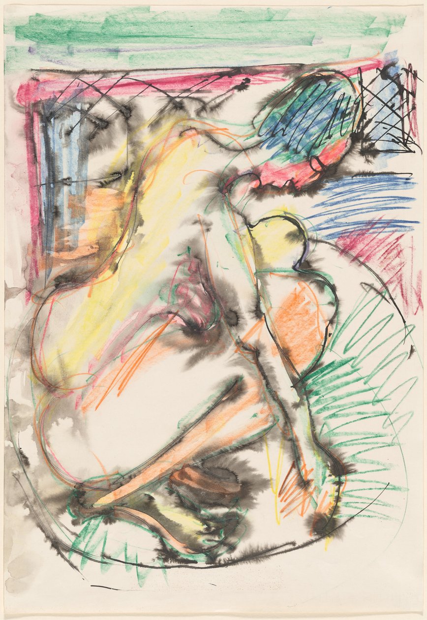 Erna che fa il bagno in una vasca da Ernst Ludwig Kirchner