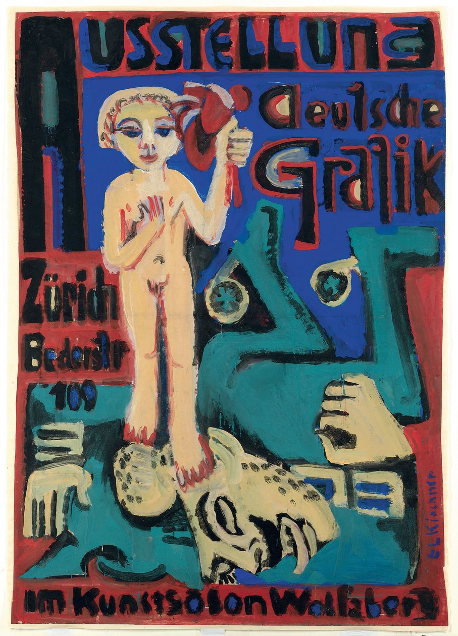 Mostra di grafica tedesca al Kunstsalon Wolfsberg, c.1921-1923 da Ernst Ludwig Kirchner