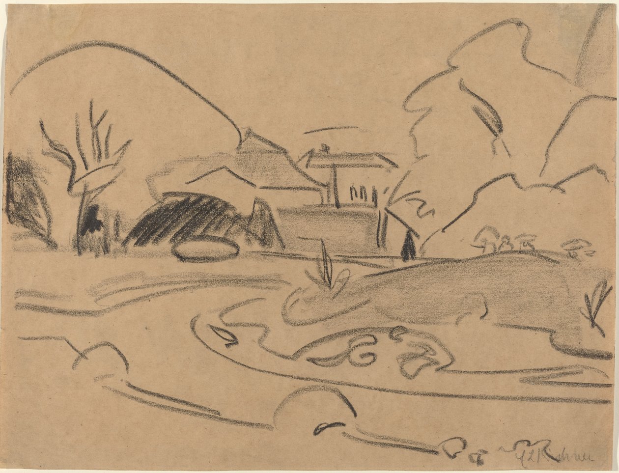 Sentieri e padiglione nel Grosser Garten di Dresda da Ernst Ludwig Kirchner