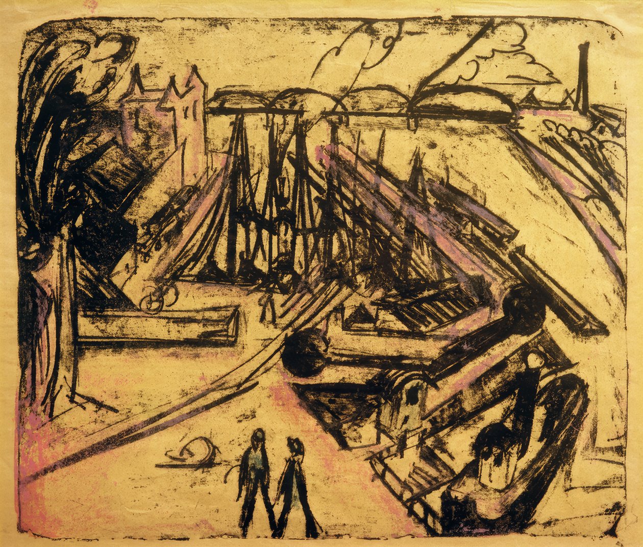 Porto franco di Francoforte sul Meno da Ernst Ludwig Kirchner