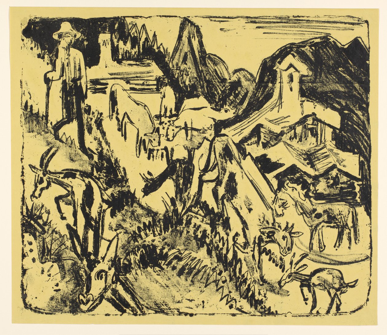 Capraio con il suo gregge in montagna da Ernst Ludwig Kirchner