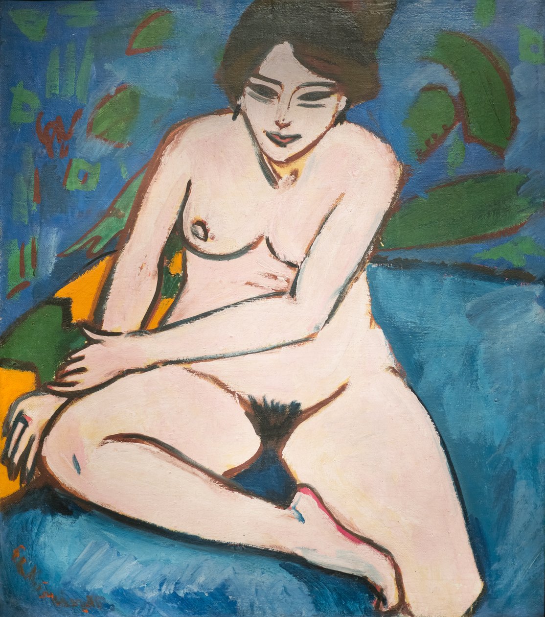 Tedesco: Nudo su fondo blu Nudo su fondo blu da Ernst Ludwig Kirchner