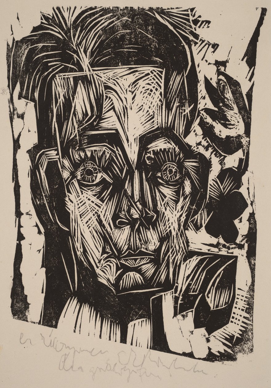 Testa del dottor Robert Binswanger (lo studente) da Ernst Ludwig Kirchner