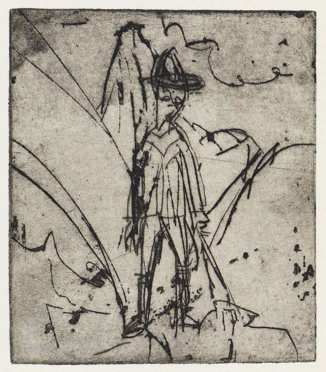 Pastore davanti alla montagna/Casa con capre - Stafelalp da Ernst Ludwig Kirchner